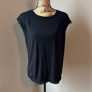 Elegant Black Short Sleeve Women's Top